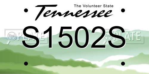 S1502S Tennessee License Plate