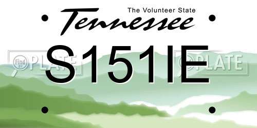 S151IE Tennessee License Plate