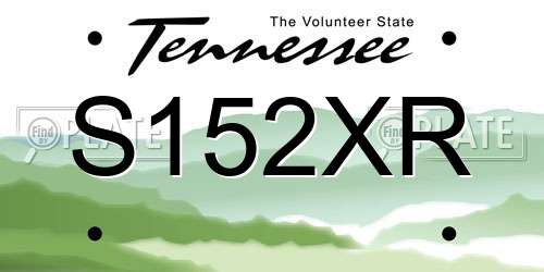 S152XR Tennessee License Plate