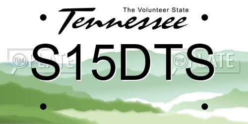 S15DTS Tennessee License Plate