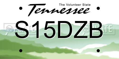 S15DZB Tennessee License Plate
