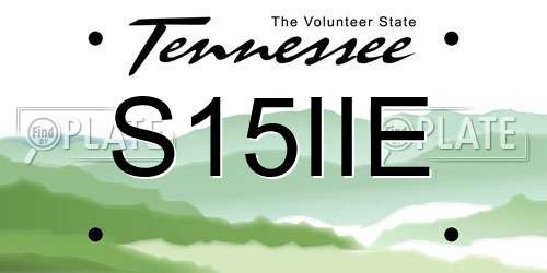 S15IIE Tennessee License Plate