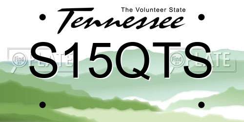 S15QTS Tennessee License Plate