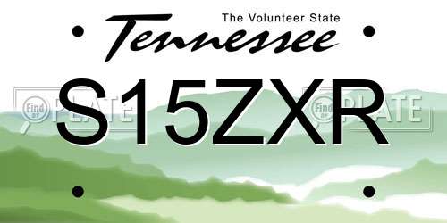 S15ZXR Tennessee License Plate