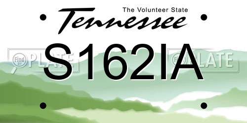 S162IA Tennessee License Plate