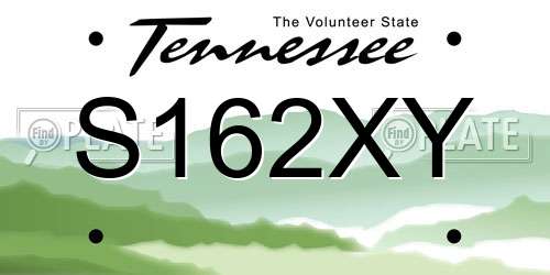S162XY Tennessee License Plate