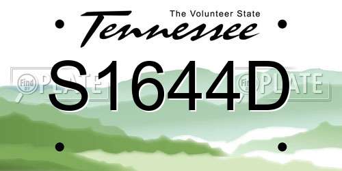 S1644D Tennessee License Plate