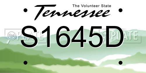 S1645D Tennessee License Plate