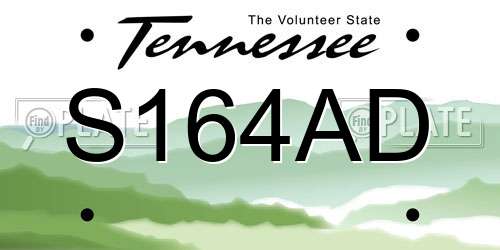 S164AD Tennessee License Plate