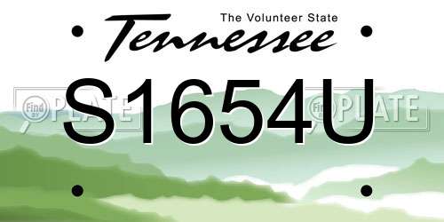 S1654U Tennessee License Plate