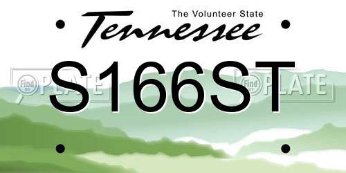 S166ST Tennessee License Plate