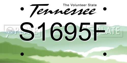 S1695F Tennessee License Plate