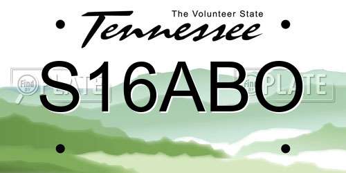 S16ABO Tennessee License Plate