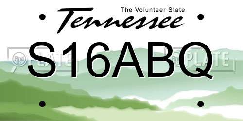 S16ABQ Tennessee License Plate