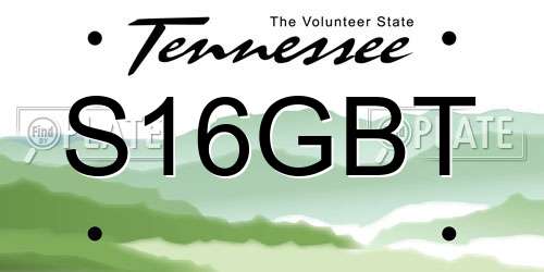 S16GBT Tennessee License Plate