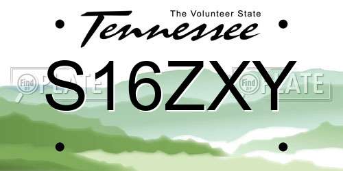 S16ZXY Tennessee License Plate