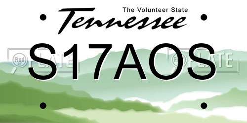 S17AOS Tennessee License Plate