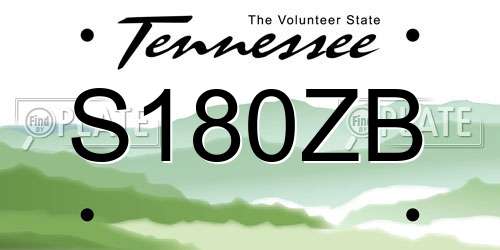 S180ZB Tennessee License Plate