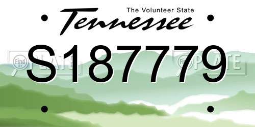 S187779 Tennessee License Plate