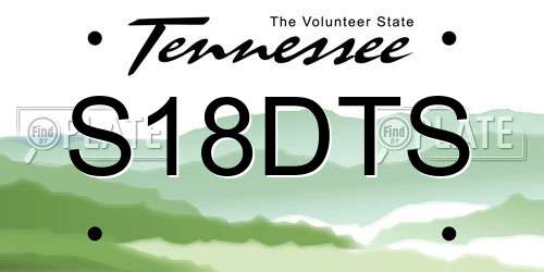 S18DTS Tennessee License Plate