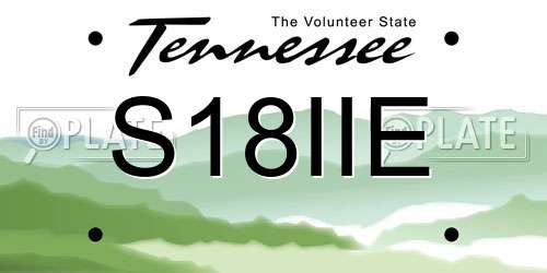 S18IIE Tennessee License Plate