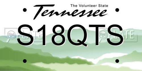 S18QTS Tennessee License Plate