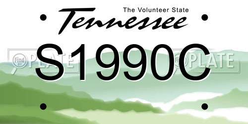 S1990C Tennessee License Plate