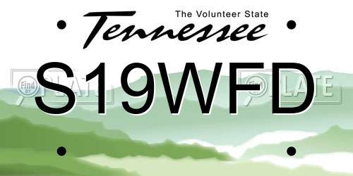 S19WFD Tennessee License Plate