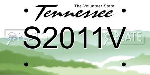 S2011V Tennessee License Plate