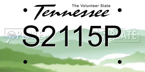 S2115P Tennessee License Plate