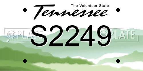 S2249 Tennessee License Plate