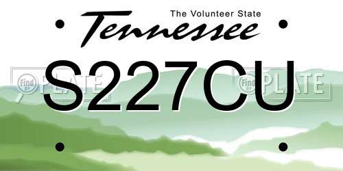 S227CU Tennessee License Plate