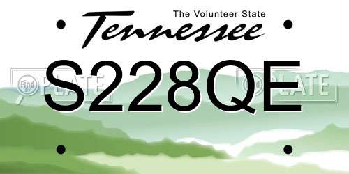S228QE Tennessee License Plate