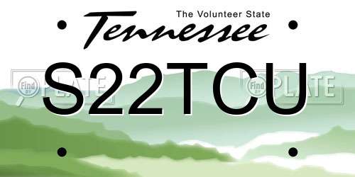 S22TCU Tennessee License Plate