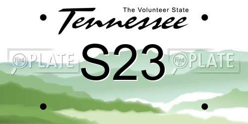 S23 Tennessee License Plate