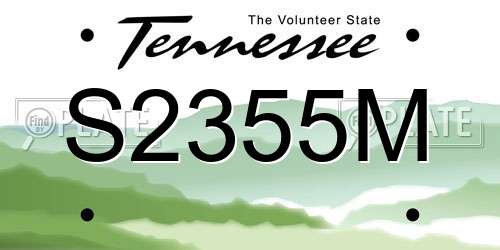 S2355M Tennessee License Plate