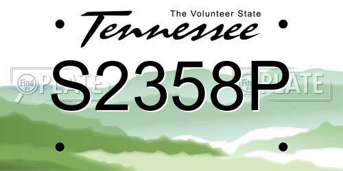 S2358P Tennessee License Plate