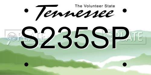 S235SP Tennessee License Plate