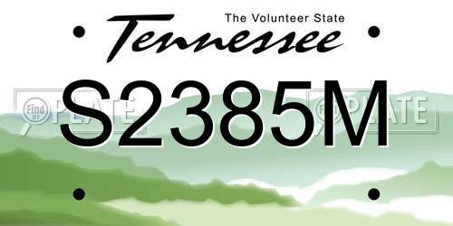 S2385M Tennessee License Plate