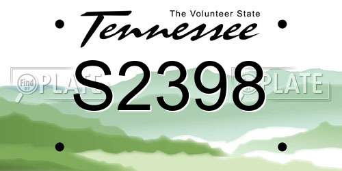S2398 Tennessee License Plate