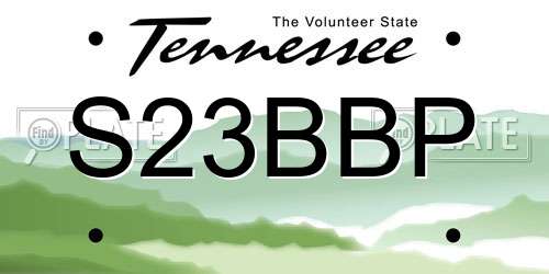 S23BBP Tennessee License Plate
