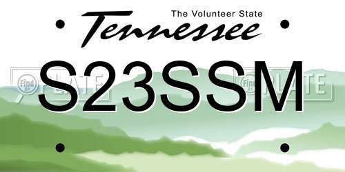 S23SSM Tennessee License Plate