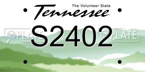 S2402 Tennessee License Plate