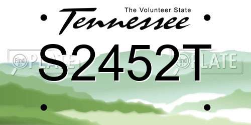 S2452T Tennessee License Plate