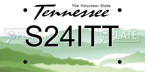 S24ITT Tennessee License Plate