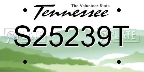 S25239T Tennessee License Plate