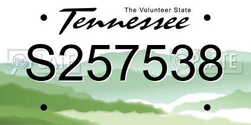 S257538 Tennessee License Plate
