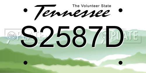 S2587D Tennessee License Plate