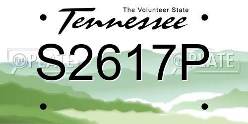 S2617P Tennessee License Plate