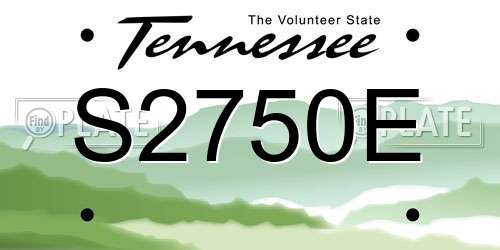 S2750E Tennessee License Plate